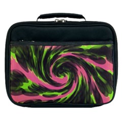 Swirl Black Pink Green Lunch Bag by BrightVibesDesign