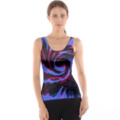 Swirl Black Blue Pink Tank Top by BrightVibesDesign