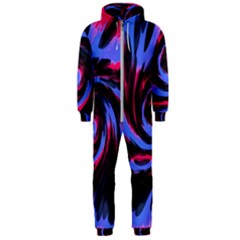 Swirl Black Blue Pink Hooded Jumpsuit (men)  by BrightVibesDesign