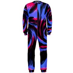 Swirl Black Blue Pink Onepiece Jumpsuit (men)  by BrightVibesDesign