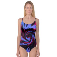 Swirl Black Blue Pink Camisole Leotard  by BrightVibesDesign