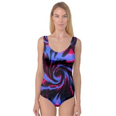 Swirl Black Blue Pink Princess Tank Leotard  by BrightVibesDesign