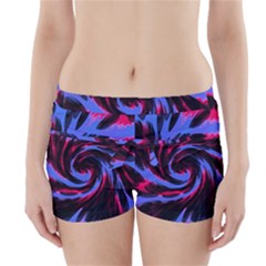 Swirl Black Blue Pink Boyleg Bikini Wrap Bottoms by BrightVibesDesign