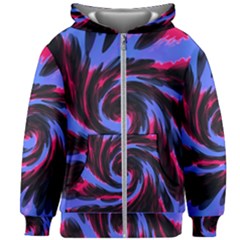 Swirl Black Blue Pink Kids Zipper Hoodie Without Drawstring