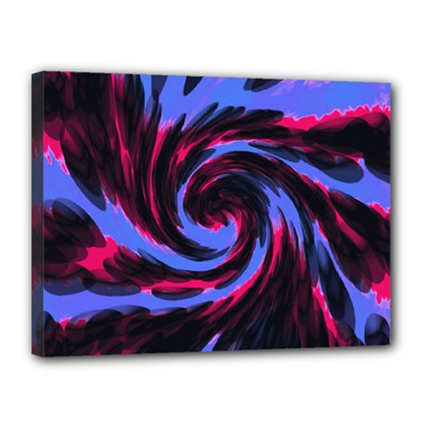 Swirl Black Blue Pink Canvas 16  X 12  by BrightVibesDesign