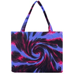 Swirl Black Blue Pink Mini Tote Bag by BrightVibesDesign