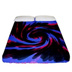 Swirl Black Blue Pink Fitted Sheet (california King Size) by BrightVibesDesign