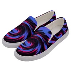 Swirl Black Blue Pink Men s Canvas Slip Ons by BrightVibesDesign