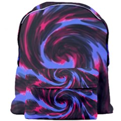 Swirl Black Blue Pink Giant Full Print Backpack by BrightVibesDesign