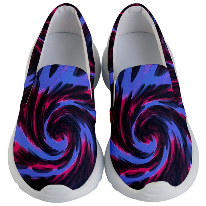 Swirl Black Blue Pink Kid s Lightweight Slip Ons