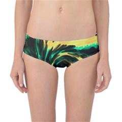 Swirl Black Yellow Green Classic Bikini Bottoms by BrightVibesDesign