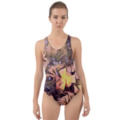 Spring Flowers Cut-out Back One Piece Swimsuit