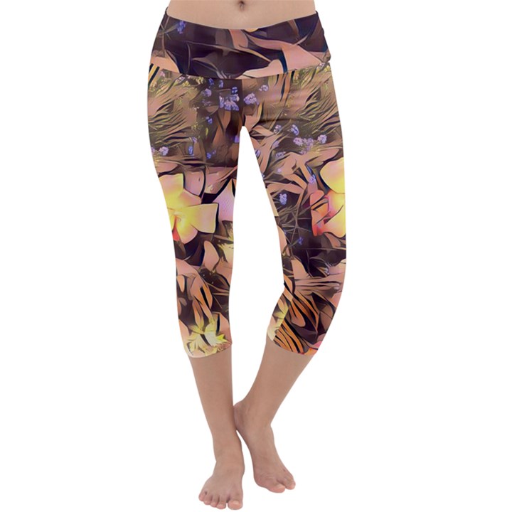 Spring Flowers Capri Yoga Leggings