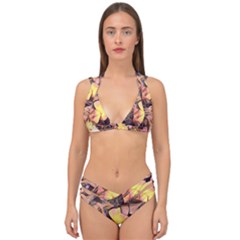 Spring Flowers Double Strap Halter Bikini Set