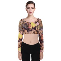 Spring Flowers Velvet Crop Top