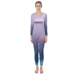 Blue Pink Clouds Long Sleeve Catsuit by LoolyElzayat