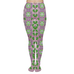 Ivy And  Holm Oak With Fantasy Meditative Orchid Flowers Women s Tights by pepitasart