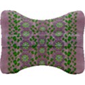 Ivy And  Holm Oak With Fantasy Meditative Orchid Flowers Velour Seat Head Rest Cushion View2