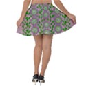 Ivy And  Holm Oak With Fantasy Meditative Orchid Flowers Velvet Skater Skirt View2