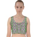 Ivy And  Holm Oak With Fantasy Meditative Orchid Flowers Velvet Racer Back Crop Top View1