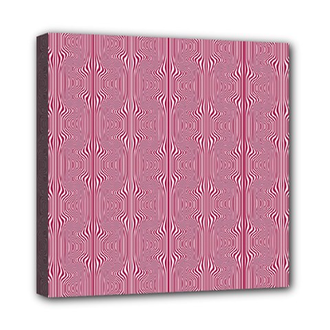 Mod Twist Stripes Red And White Mini Canvas 8  X 8  by BrightVibesDesign