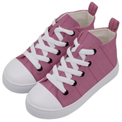 Mod Twist Stripes Red And White Kid s Mid-top Canvas Sneakers by BrightVibesDesign