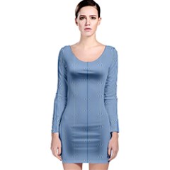 Mod Twist Stripes Blue And White Long Sleeve Bodycon Dress by BrightVibesDesign