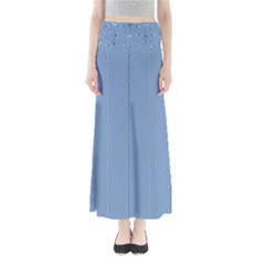 Mod Twist Stripes Blue And White Full Length Maxi Skirt by BrightVibesDesign