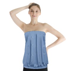 Mod Twist Stripes Blue And White Strapless Top by BrightVibesDesign