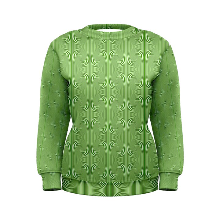 Mod Twist Stripes Green And White Women s Sweatshirt