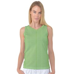 Mod Twist Stripes Green And White Women s Basketball Tank Top by BrightVibesDesign