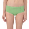 Mod Twist Stripes Green And White Mid-Waist Bikini Bottoms View1