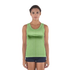 Mod Twist Stripes Green And White Sport Tank Top  by BrightVibesDesign