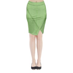 Mod Twist Stripes Green And White Midi Wrap Pencil Skirt by BrightVibesDesign