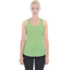 Mod Twist Stripes Green And White Piece Up Tank Top by BrightVibesDesign