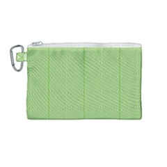 Mod Twist Stripes Green And White Canvas Cosmetic Bag (medium) by BrightVibesDesign