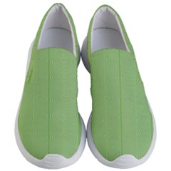 Mod Twist Stripes Green And White Women s Lightweight Slip Ons by BrightVibesDesign