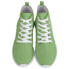 Mod Twist Stripes Green And White Men s Lightweight High Top Sneakers by BrightVibesDesign