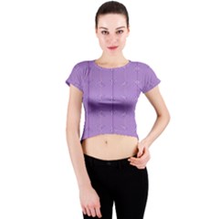 Mod Twist Stripes Purple And White Crew Neck Crop Top by BrightVibesDesign