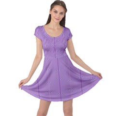 Mod Twist Stripes Purple And White Cap Sleeve Dress by BrightVibesDesign