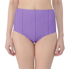 Mod Twist Stripes Purple And White Classic High-waist Bikini Bottoms by BrightVibesDesign