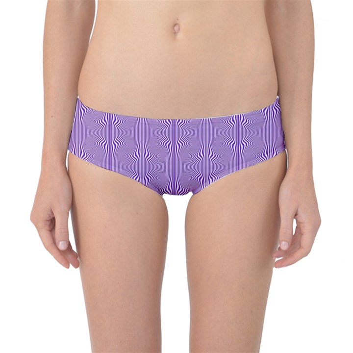 Mod Twist Stripes Purple And White Classic Bikini Bottoms