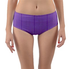 Mod Twist Stripes Purple And White Reversible Mid-waist Bikini Bottoms by BrightVibesDesign