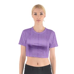 Mod Twist Stripes Purple And White Cotton Crop Top by BrightVibesDesign