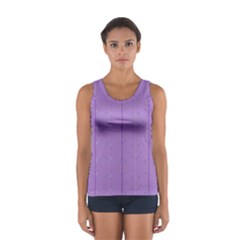 Mod Twist Stripes Purple And White Sport Tank Top  by BrightVibesDesign