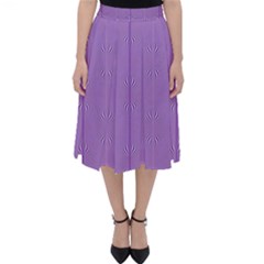 Mod Twist Stripes Purple And White Folding Skater Skirt by BrightVibesDesign