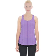 Mod Twist Stripes Purple And White Piece Up Tank Top by BrightVibesDesign