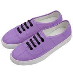 Mod Twist Stripes Purple And White Women s Classic Low Top Sneakers by BrightVibesDesign