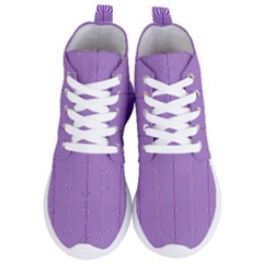 Mod Twist Stripes Purple And White Women s Lightweight High Top Sneakers by BrightVibesDesign