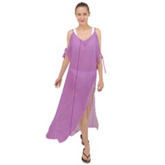 Mod Twist Stripes Pink And White Maxi Chiffon Cover Up Dress